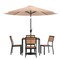 Flash Furniture Faux Teak 35" Table-Tan Umbrella-Base-4 Chairs XU-DG-810060364-UB19BTN-GG - alternate 2